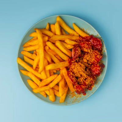 Image: Currywurst + Pommes